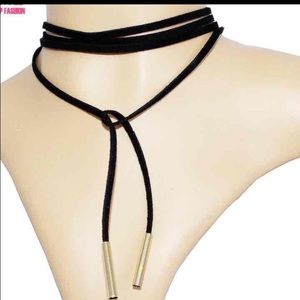 Black tie long wrap choker necklace summer style
