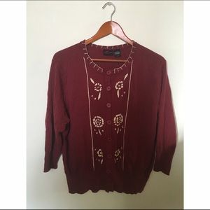 Burgundy Folk boho Torrid cardigan size 1