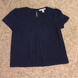 Forever 21 navy dress top with bow on front.