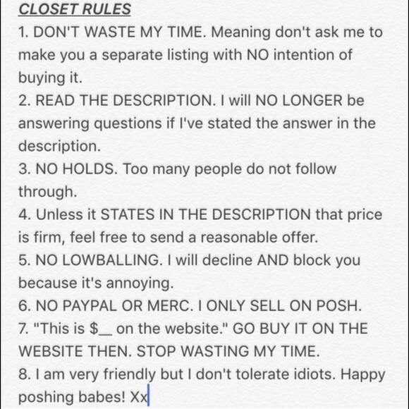 CLOSET RULES....