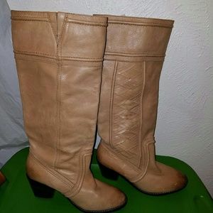 Fossil Pull on knee high cowboy style boots