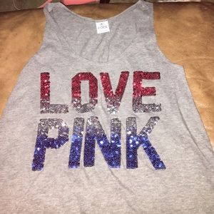 Red White and Blue Sequin tank top