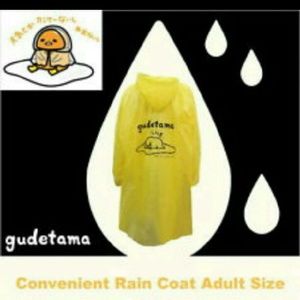 Sanrio Gudetama Yellow Rain Parka new S M L xl os
