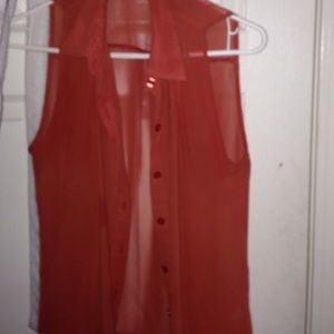 Sheer orange shirt