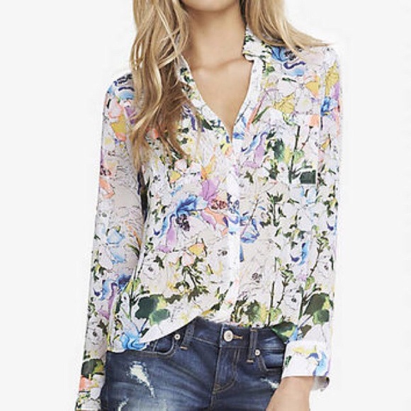 Express Bright Floral Portofino Shirt