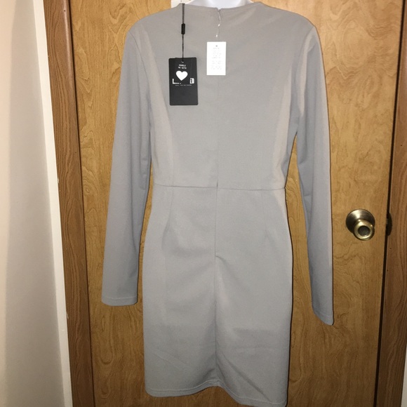 Missguided Grey Lace-Up Bodycon Dress - Picture 4 of 4