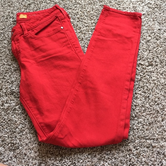 Anthropologie red skinny pants