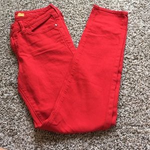 Anthropologie red skinny pants