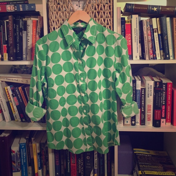⚡️ FLASH SALE Apple Green Polka Dot Boden Shirt
