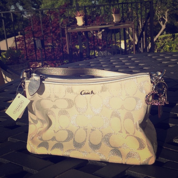 Coach white and silver purse *new with tags!*