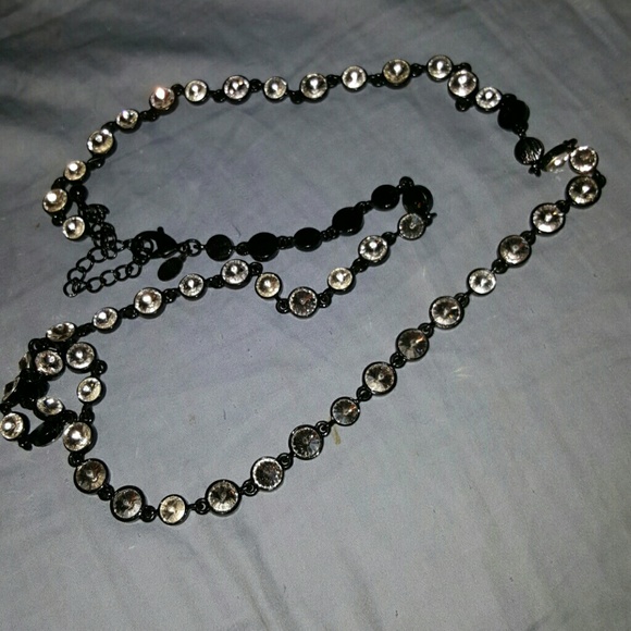 Chico's Black and White Crystal Necklace - Picture 2 of 3