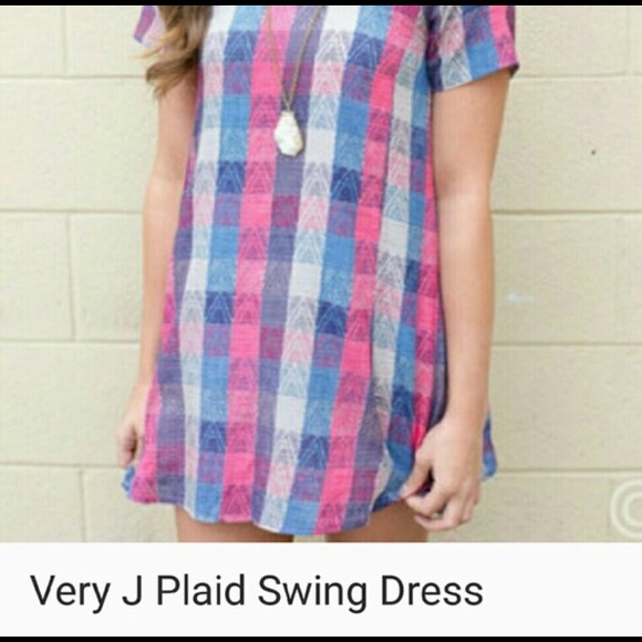 VeryJ Plaid Swing Dress 🎀
