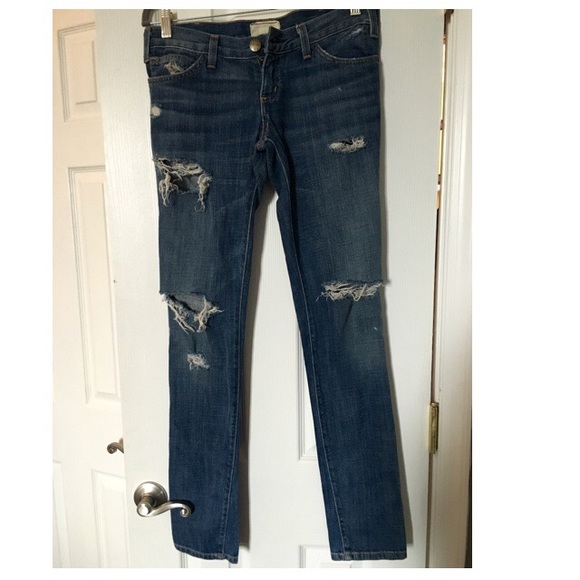 Current Elliott Distressed Skinny Jeans