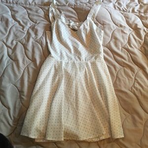 White dress with small blue flowers