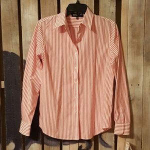 Jones New York Red Striped button down