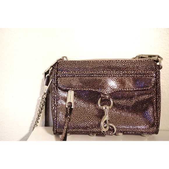 Rebecca Minkoff micro MAC metallic bag w/ studs