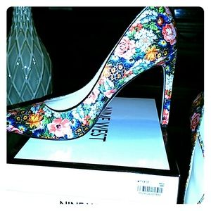 Silk, floral, sexy heels