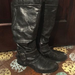 leather "riding" boots