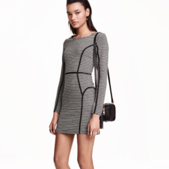 H&M Dark Grey Striped Dress
