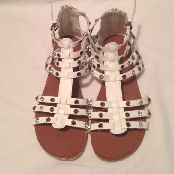 White fashion Roman sandals size 8
