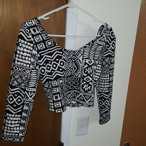 Black + White Crop top