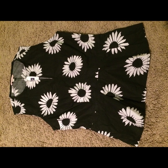 NWT Black floral peplum top.
