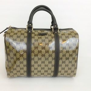 SOLD Gucci Boston Gg Crystal Coated Canvas Satchel