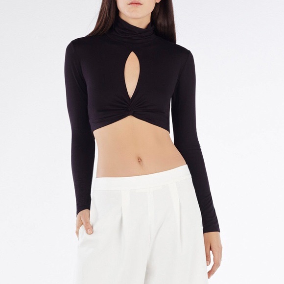 BCBG Natalia Keyhole Cutout Crop Top