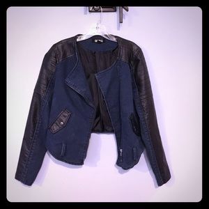 Denim and Leather Moto Jacket