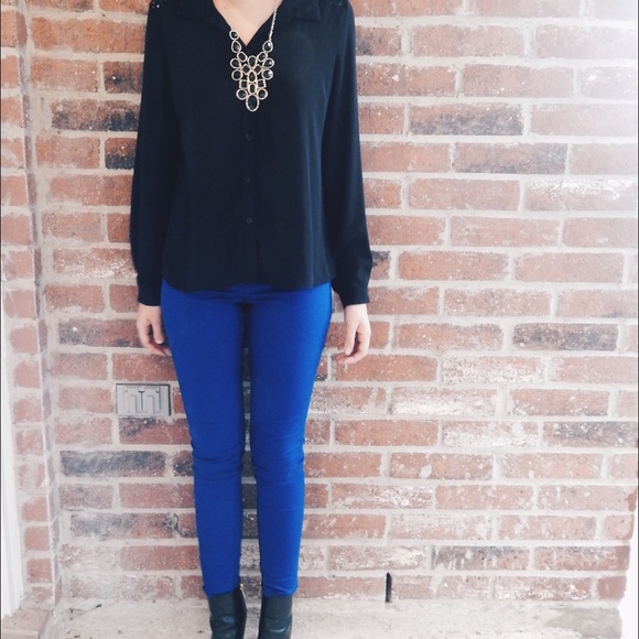 Royal blue skinny pants