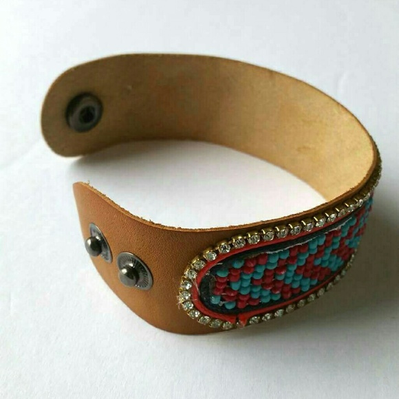 Leather beaded bracelet - Picture 3 of 3