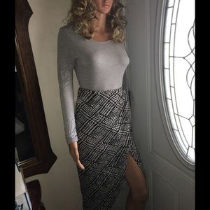 Long sleeve body suit with open back