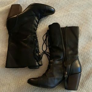 Black Witchy Fossil shin high boots size 7