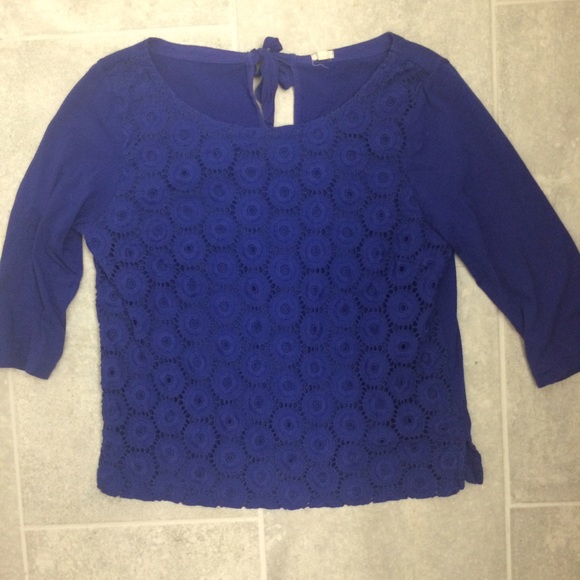 Royal Blue 3/4 Sleeve Jcrew Top