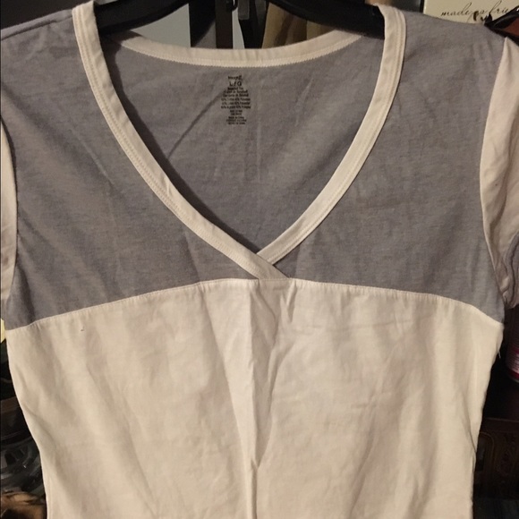 Baseball shirt grey and cream very soft.