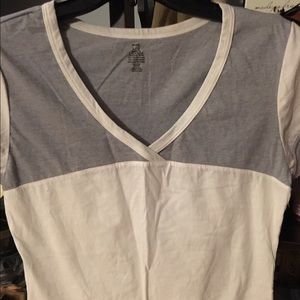 Baseball shirt grey and cream very soft.