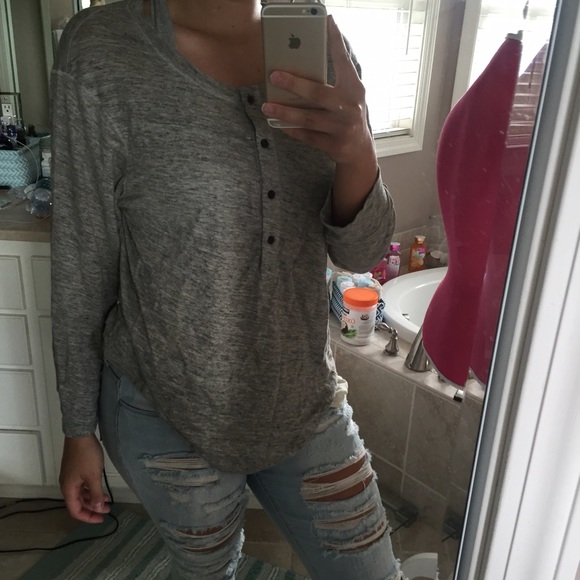 Aritzia button up Henley shirt