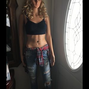 Hollister crop top hollister jeans aero plaid top