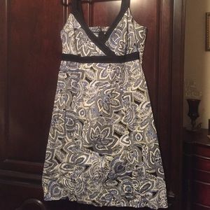 Navy blue paisley dress
