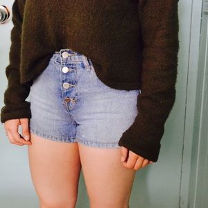 Denim high wasted shorts
