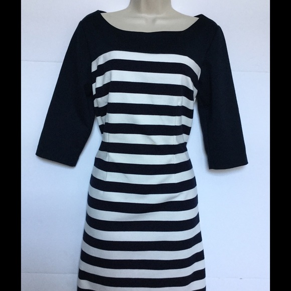 Dark blue and white striped Banana Republic dress