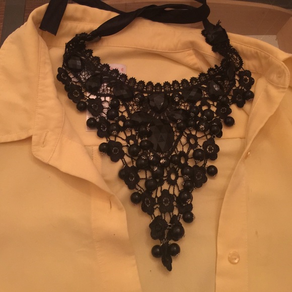 Black collar statement necklace