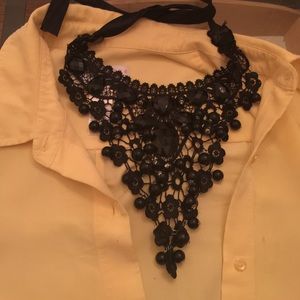Black collar statement necklace