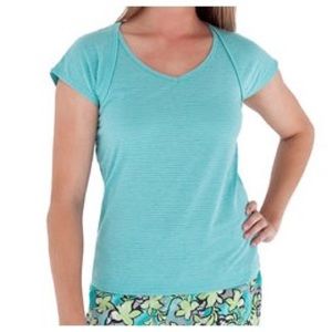 NWT Royal Robins Briza Cap-Sleeve Turquoise Tee