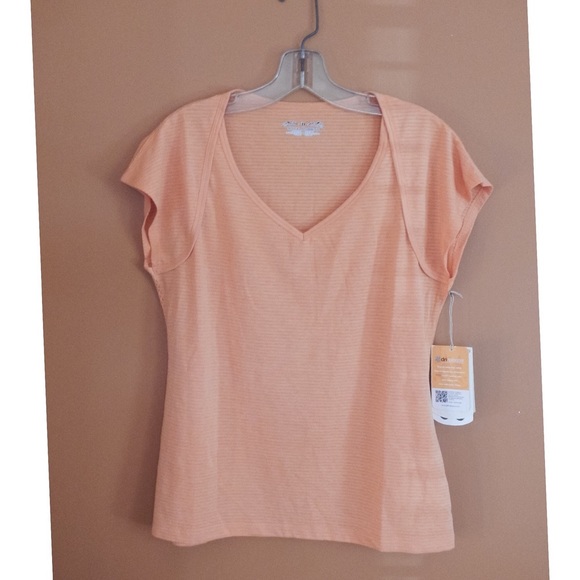 Royal Robbins NWT Briza Cap-Sleeve Coral Tee-Sz L