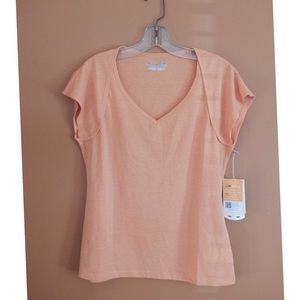 Royal Robbins NWT Briza Cap-Sleeve Coral Tee-Sz L