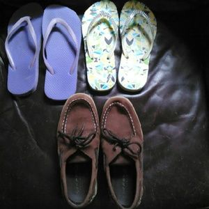 Sperry's & flip flops.