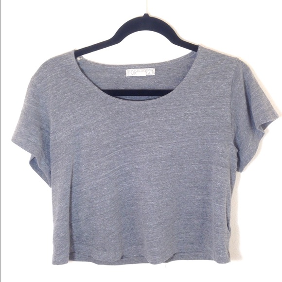 Forever 21 Grey Crop Top W/ Shoulder Blade Cutouts