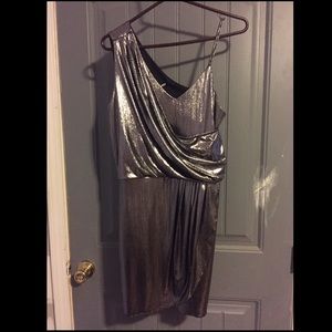 Drapey silver party dress