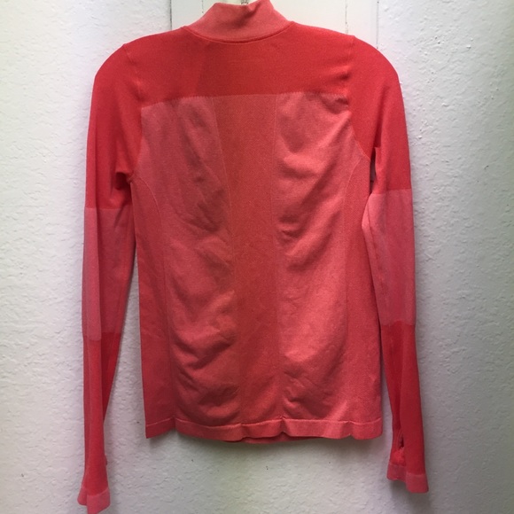 Red/Orange half zip athletic long sleeve - Picture 2 of 3